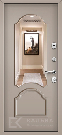 Фото №2 «Входная стальная дверь венге с большим зеркалом для квартиры №5»