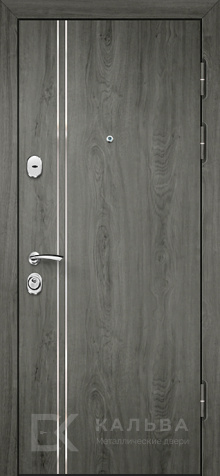 Фото «Стальная дверь серый дуб с хромом внутри классика вишня №157»