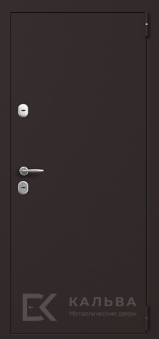 Фото «Стальная дверь шоколад внутри дуб белёный с зеркальной вставкой №66»