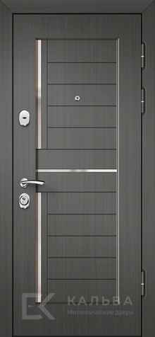 Фото «Стальная дверь графит со вставками хром белая классика внутри №397»