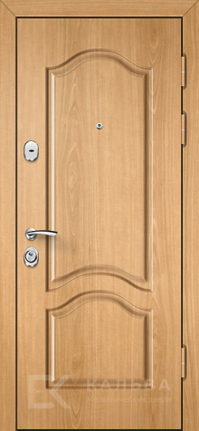 Фото «Стальная дверь дуб светлый с зеркальной панелью и МДФ №48»