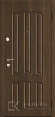 Фото «Стальная дверь классика тёмная с арочным зеркалом орех №54»